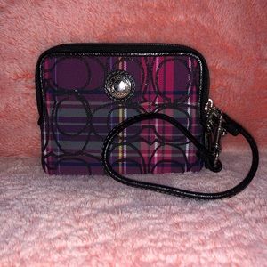Coach Bags - Coach Plaid CC Canvas Wristlet Coach Bags - Coach Plaid CC Canvas Wristlet